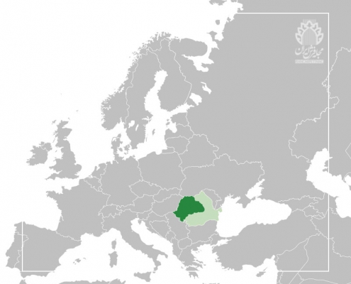 نقشه رومانی و ترانسیلوانیا در اروپا