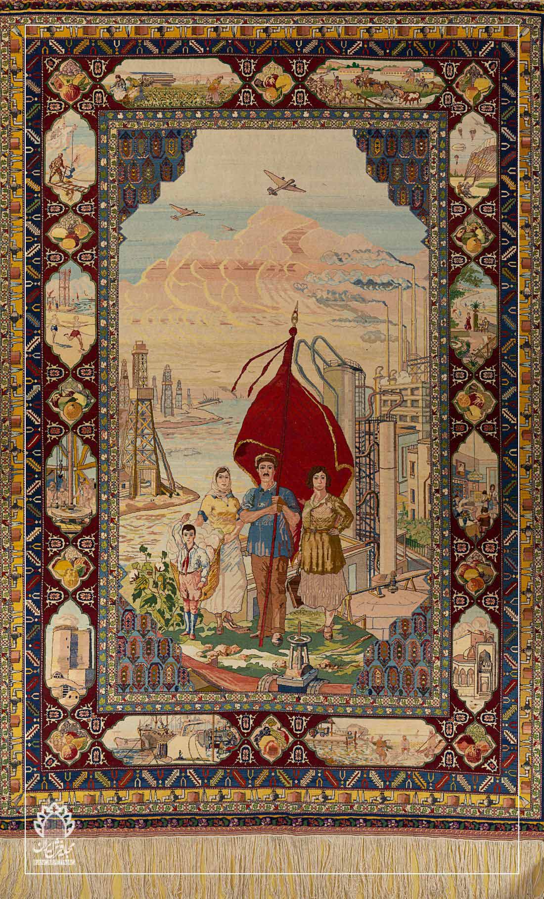 تصویر 4: نفت‌کار، فرش پشمی، قفقاز، 1969م