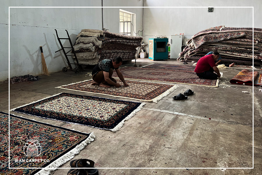 عملیات تکمیل شرکت فرش ایران-کارخانه های تامین مواد اولیه فرش دستباف کرج1